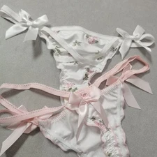Ruffle Satin Gstring Thong Underwear for Lovely Girls with Cute Design