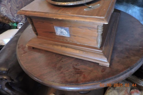 Grammofono Victor vintage da tavolo esterno corno ottone Victrola fonografo funzionante - Foto 14 di 17