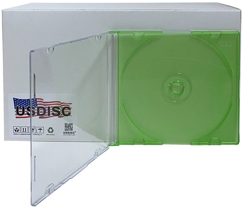 Lot de étuis à bijoux CD USDISC Slimline 5,2 mm, 1 disque unique (vert clair) - Photo 4/6