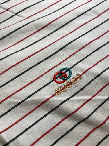 AUTH 70s 80s GUCCI MENS GG LOGO 90'S VINTAGE STRIPED S'S POLO T-SHIRT SIZE SMALL - Bild 4 von 9
