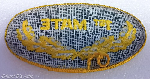 Patches Embroidered Clothing Patches Oval Black & Gold Captain Or 1st Mate - Picture 11 of 12