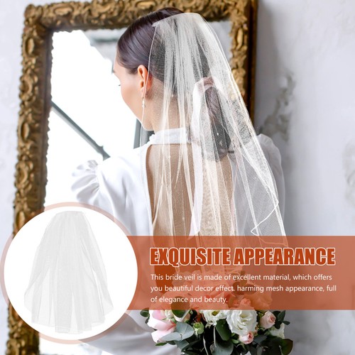 Vestido de novia de encaje corto tocado de despedida de soltera velo de novia - Imagen 9 de 12