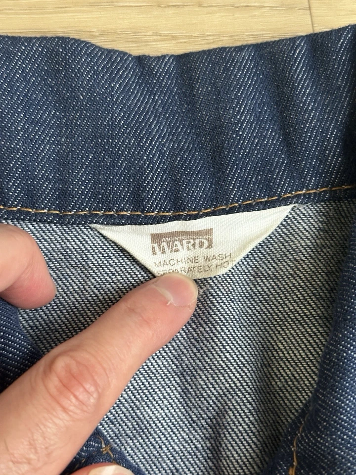 Chaqueta de Camionero Vintage Montgomery Ward Denim Años 60 Azul Cierre a Presión Dos Bolsillos Foto 2 de 4
