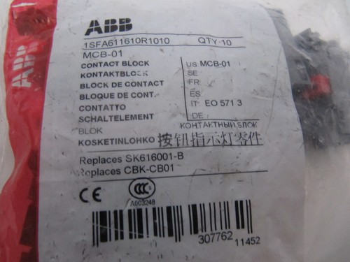 (BAG OF 10 NEW) ABB MCB-01 Contact Blocks 1SFA611610R1010 - Bild 2 von 3