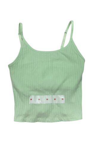 Old Navy Women’s Fitted Ultra-Crop Ribbed Cami Tank Top Neon Green Size 2X Plus - Picture 3 of 4