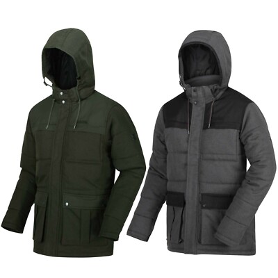 Regatta Mens Arnau Water Repellent Thermo-Guard Insulated Wool Look Jacket Baffled//Quilted
