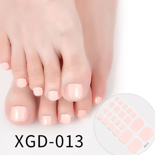 Full Size Solid Colour Manicure Self-Adhesive Stick Toe Nail Wraps Gel Stickers - Picture 20 of 52