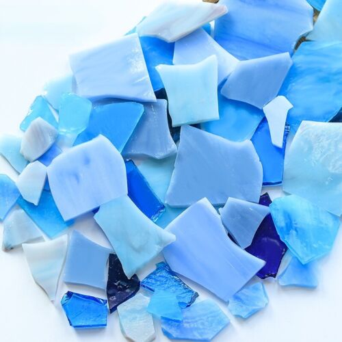 200g Translucide Mosaïque Tuiles en Vrac Verre Teinté Formes pour DIY Arts Décor - Afbeelding 5 van 16