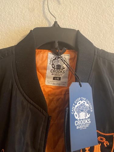 Crooks And Castle Medusa Head Bomber Jacket L - Picture 7 of 8