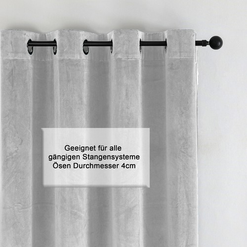Verdunkelungsvorhang Samt weich Ösen Vorhang blickdicht abdunkelnd Gardine Öse - Bild 84 von 87
