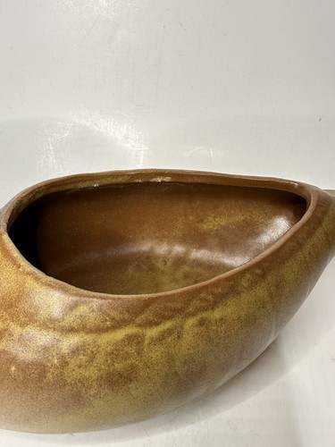Vtg Ceramic Duck Planter Brown Glaze Farmhouse Decor 14 x 5 x 6 In - Bild 8 von 11