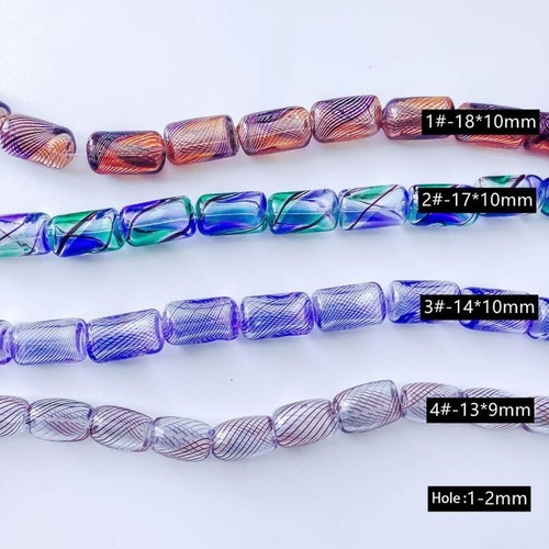 4pcs Barrel Shape Glass Beads,Oval Lampwork Beads,DIY Rice Shape Spacer Beads - Picture 2 of 8