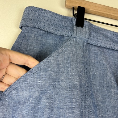 NWT Talbots Newport Chambray Blue Tie Waist Utility Skirt Plus Size 18W - Picture 3 of 7