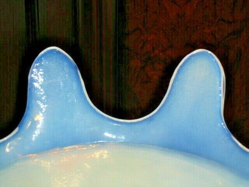 ART DECO OPALISIERENDES GLAS MUNDGEBLASEN KUCHENSTÄNDER 14 2/8" - Bild 6 von 12