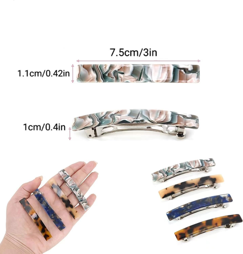 4PCS Elegant Barrette Hair Clips for Women,French Hair Clip Set with Unique Desi - Picture 3 of 9