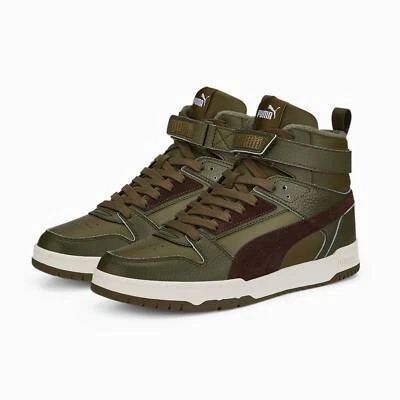 Puma RBD Game WTR Herren Grün Leder Schuhe Stiefel Freizeitschuhe (387604-01)