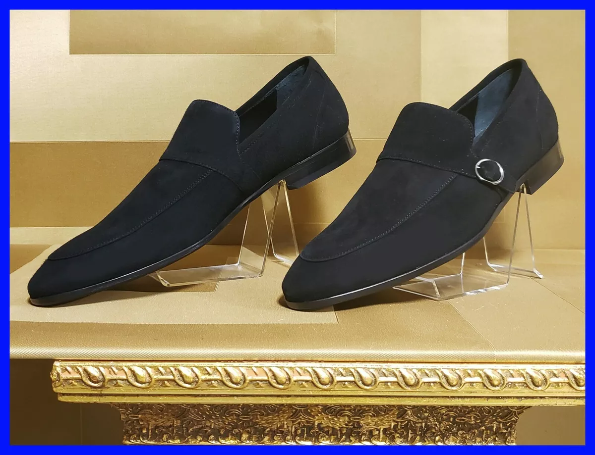 NEW VERSACE COLLECTION BLACK SUEDE LOAFER SHOES 42 9 eBay