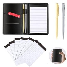 9 Pieces Mini Pocket Notepad Set,Included Leather Pocket Note Black-9 Pieces