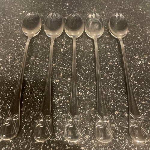 Christian Dior Löffel Gabel Messer 5 teilig x 6 Besteckset Schleife rostfrei gebraucht - Bild 3 von 12