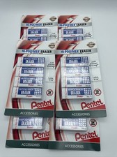 Pentel Hi-Polymer Non-Abrasive White Block Eraser 6 New Packs Of 4 F1