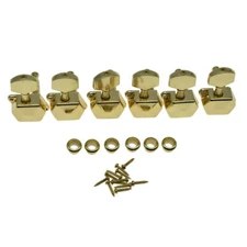 Electric Guitar Tuning Pegs Strat Tuners 6-in-line Semi Sealed Machine Gold