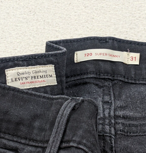 Levi's Premium Denim 720 Super Skinny Stretch Jeans schwarz Damengröße 31 x 29,5 - Bild 7 von 16