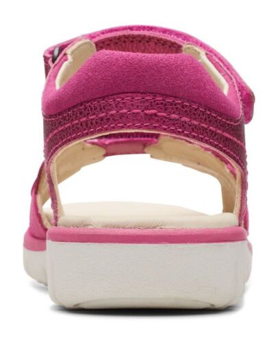 BNIB Clarks Girls ROAM WING K Pink Leather Sandals - Picture 3 of 7