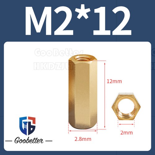 Brass Stud Connectors - Double Pass Long Nuts Hex Connector M2 M2.5 M3 M4 M5 M6 - Picture 23 of 139