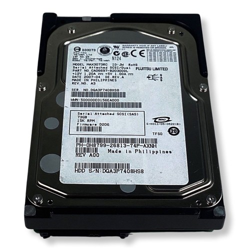 Dell PowerEdge 1950 2950 2900 73Gb 3.5" SAS 15k hot plug hard drive H8799 - Picture 3 of 6