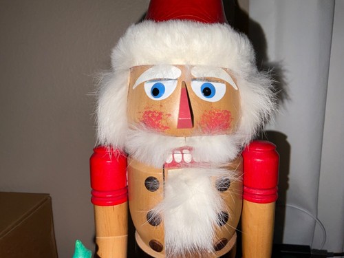 Nutcracker Erzgebirge Volkskunst Seiffen Germany 16” Wood Santa Signed Numbered - Picture 14 of 16