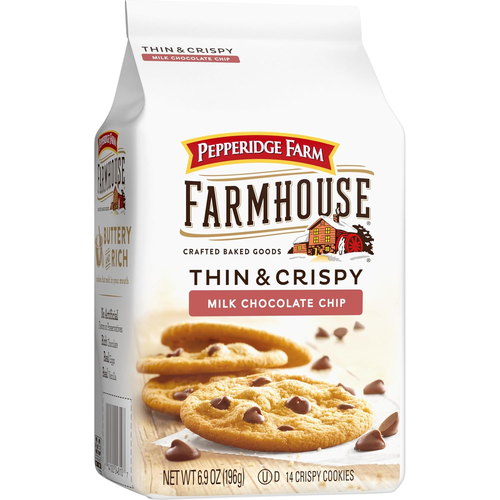 Pepperidge Farm Farmhouse Thin and Crispy Milk Chocolate Chip Cookies, 6.9 OZ Ba - Picture 8 of 12