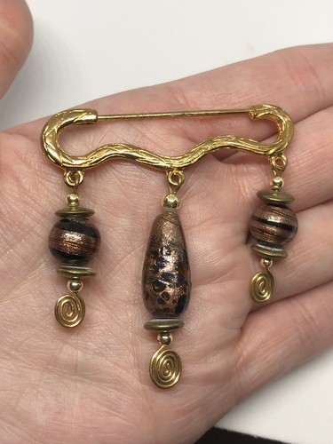 Broche pin colgante cuentas de vidrio artístico - Imagen 3 de 6