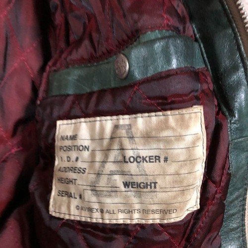 Chaqueta de cuero genuino AVIREX Indian Head Varsity talla M vintage años 90 envío gratuito - Imagen 8 de 11