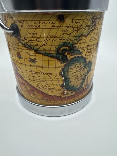 Vintage Typvs Orbis Terravm World Maps Ice Bucket with Handle - Picture 17 of 19