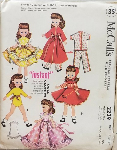 McCalls Doll Clothes Sewing Patterns 7 1/2" up to 31" 193 to Choose From 1940's+ - Picture 113 of 251