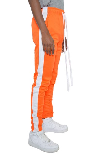 Herren schmale Passform eingestreifte Urlaub Trainingshose Knöchel Reißverschluss Jogger Freizeithose - Bild 36 von 107