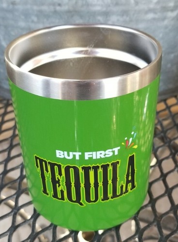 ☆BUT FIRST TEQUILA☆ 14.7 oz Stainless Steel Tumbler - Cup Glass - LOW BALL Green - Picture 7 of 12