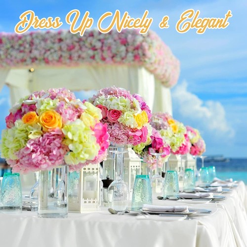 Versatile 10 Pack White Tablecloths - Machine Washable for Event Perfection - Picture 7 of 9