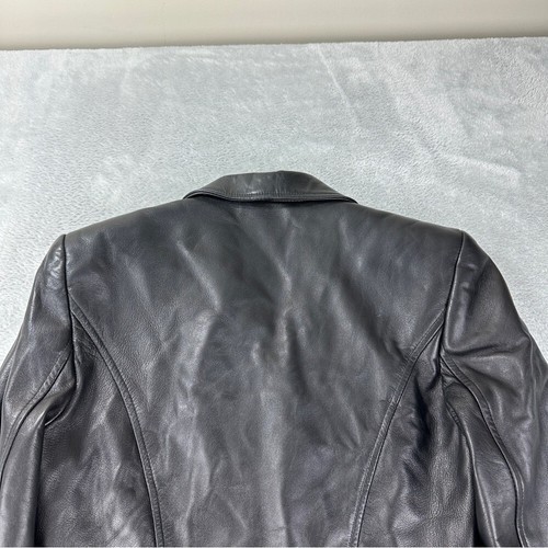 Danier Made in Canada Genuine Leather Black Jacket Women's Size Small/ 8-10 US - Picture 13 of 14