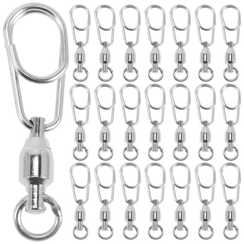 30 Pcs Fishing Supplies Bearing Rolling Swivel Snap Swivels for Round - 第 1/12 張圖片