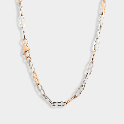 Eslabones de cadena de platino y oro rosa para hombre 20 pulgadas 17 gramos - Imagen 4 de 5