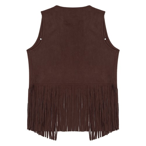 Damen Western Cowgirl Kostüm Fransen Kunstleder Weste Weste Cardigan - Bild 69 von 85