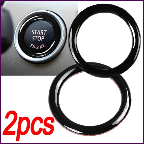 1/2pcs Car Engine One Start Stop Push Button Ignition Key Circle Sticker Trim