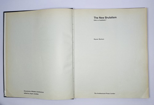 Reyner BANHAM, The NEW BRUTALISM, 1ST ED. / 1ST PRINT. (1966), Dust Jacket, HC - Picture 2 of 19