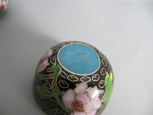 Tapa de manzana Cloisonne lata China - Imagen 5 de 5