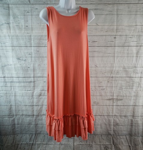 Panhandle Slim Womens Dress Sz Medium Coral Sleeveless Pockets Viscose Blend - Bild 1 von 7