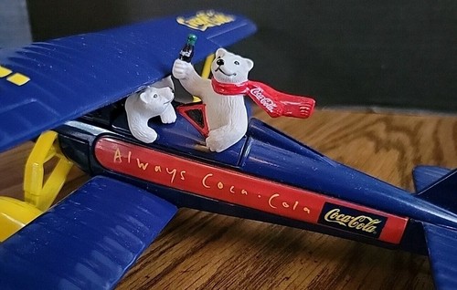 VTG Coca Cola Die Cast 1931 Strearman Bi-plane Polar Bear 1:38 Scale Bank READ - Picture 3 of 23