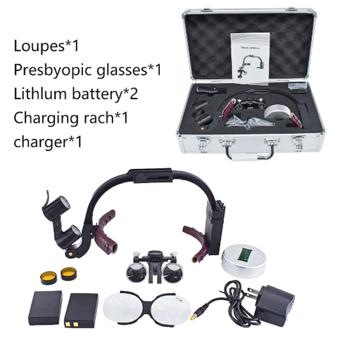 2.5X/3.5X Dental Surgical Headband Binocular Dental Loupe with 2 LED Head Light - Picture 8 of 25