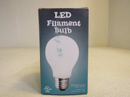 Vintage Style LED Filament Bulb 4W A19 Frosted Warm White 25W Replacement - Picture 6 of 9
