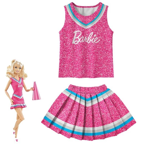 Niños Adultos Barbie Disfraz Juegos con disfraces Barbie Animadoras Vestido Libro Semana Vestido Nuevo - Imagen 8 de 12